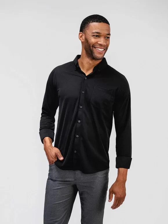 Men'S Ministry of Supply Black Men'S Apollo Raglan Sport Shirt