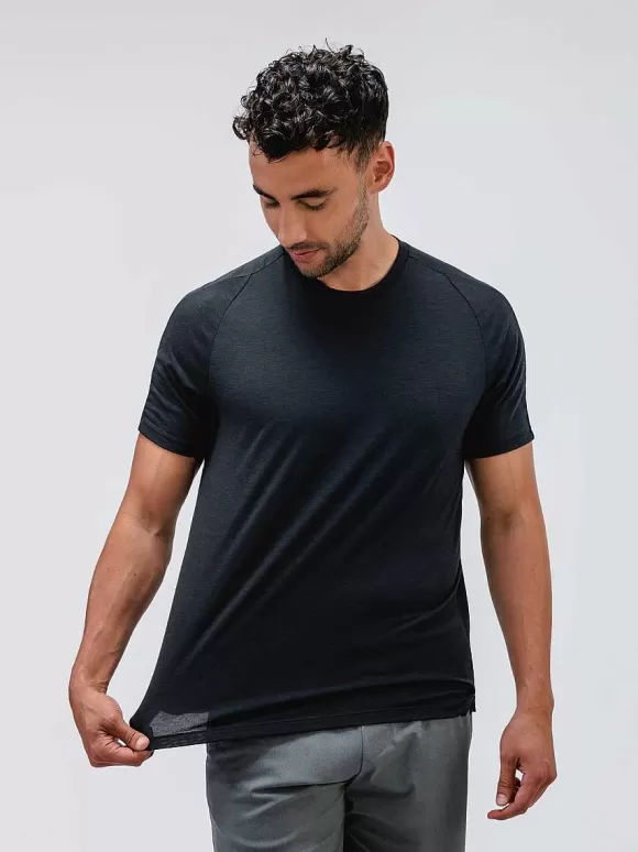 Men'S Ministry of Supply Black Men'S Composite Merino Raglan Tee