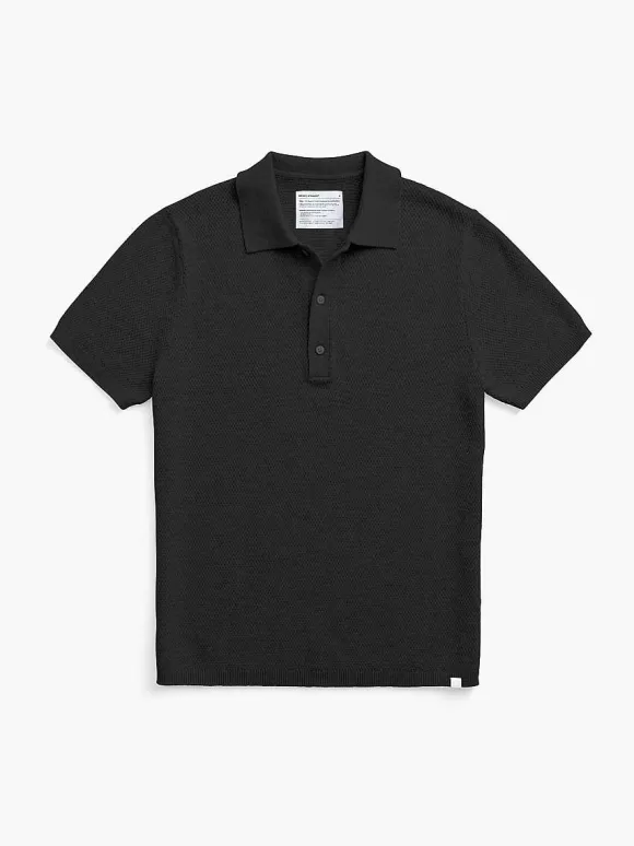 Men'S Ministry of Supply Black Men'S Labs Atlas Short Sleeve Knit Polo