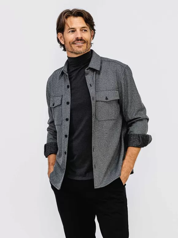 Men'S Ministry of Supply Black Tweed Men'S Fusion Overshirt