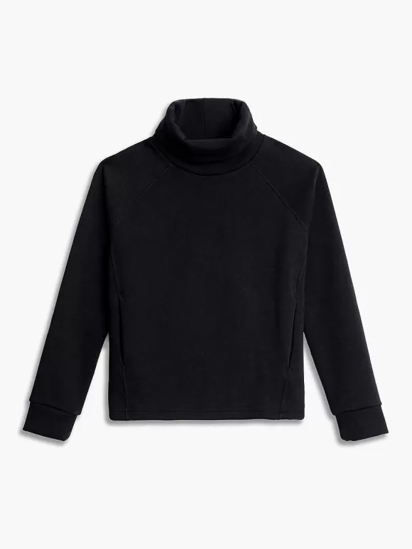 Women'S Ministry of Supply Black Women'S Hybrid Fleece Funnel Neck