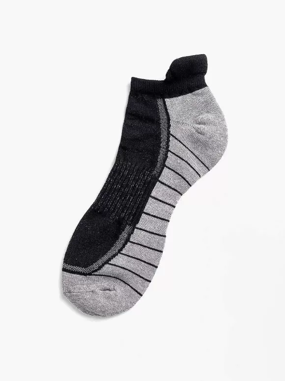 Men'S Ministry of Supply Black/Light Grey Atlas Ankle Sock