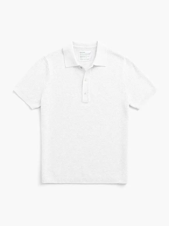 Men'S Ministry of Supply Bone Men'S Labs Atlas Short Sleeve Knit Polo