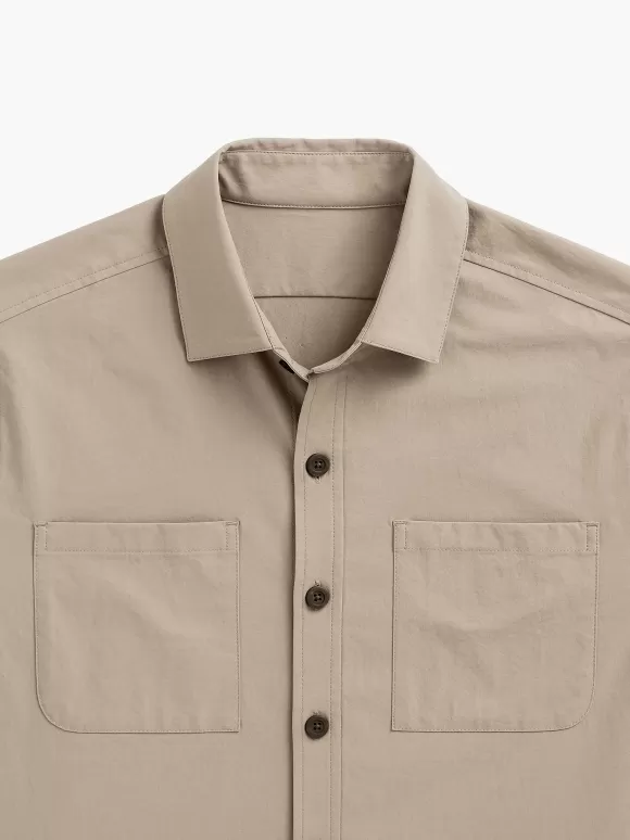 Men'S Ministry of Supply British Tan Men'S Pace Poplin Overshirt