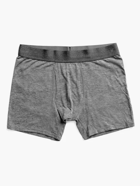 Men'S Ministry of Supply Charcoal Heather Men'S Composite Merino Boxer Brief