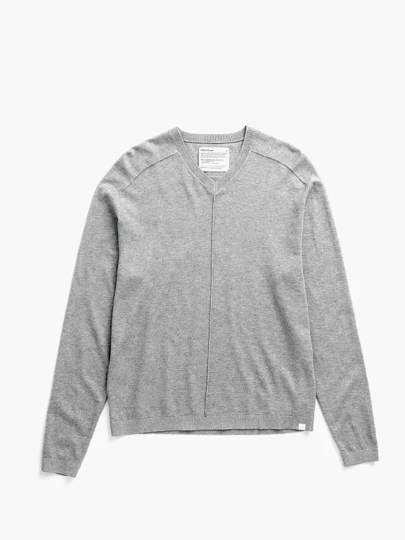 Men'S Ministry of Supply Grey Heather Men'S Atlas Air V-Neck Sweater