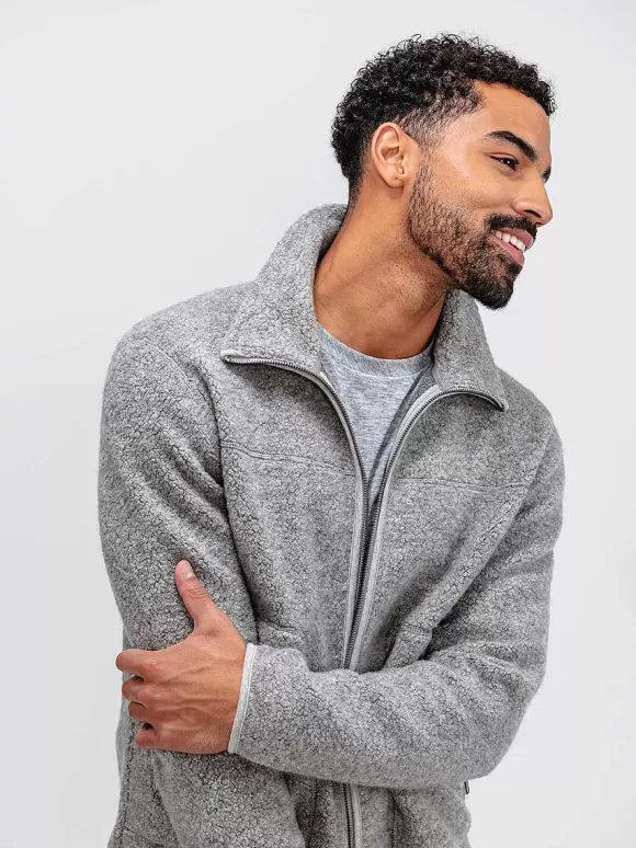 Men'S Ministry of Supply Grey Heather Men'S Composite Merino Ecofleece Jacket