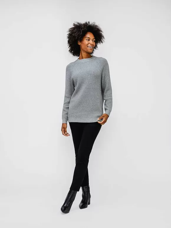 Women'S Ministry of Supply Grey Heather Women'S Atlas Waffle Sweater