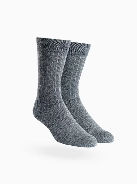 Men'S Ministry of Supply Grey Rib Knit Atlas Crew Sock