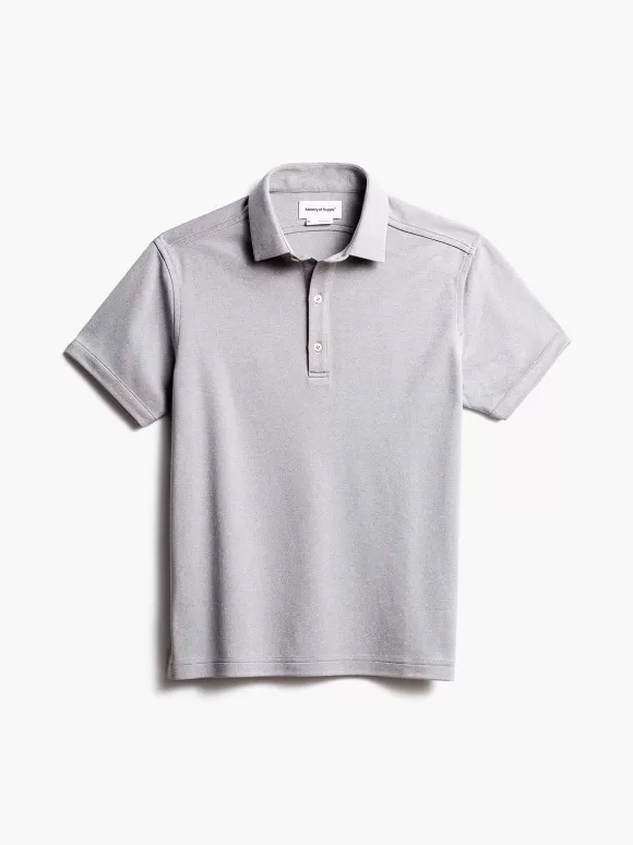 Men'S Ministry of Supply Grey White Heather (Brushed) Men'S Apollo Polo