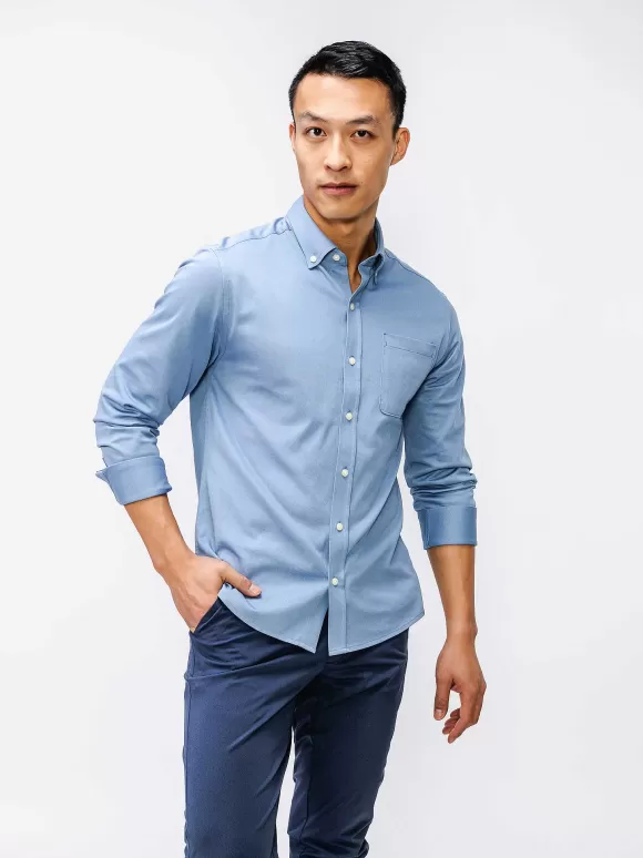 Men'S Ministry of Supply Lava Blue Men'S Hybrid Button-Down