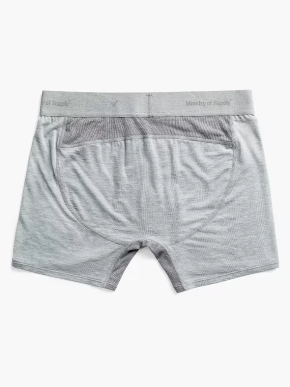 Men'S Ministry of Supply Light Grey Heather Men'S Composite Merino Boxer Brief