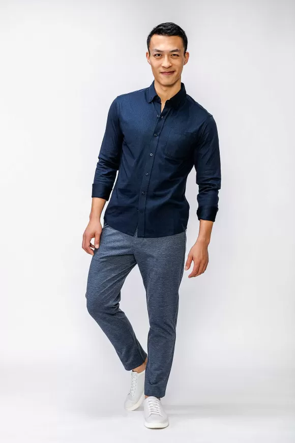 Men'S Ministry of Supply Navy Men'S Hybrid Button-Down