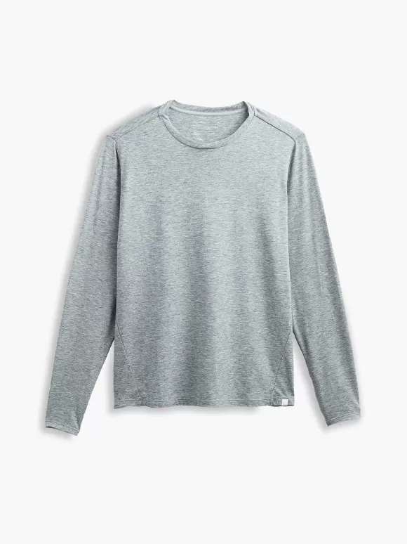 Men'S Ministry of Supply Pale Grey Heather Men'S Composite Merino Long Sleeve Tee