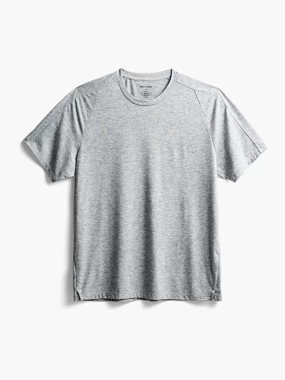 Men'S Ministry of Supply Pale Grey Heather Men'S Composite Merino Raglan Tee