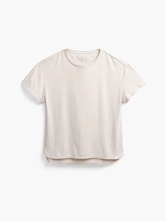 Women'S Ministry of Supply Taupe Heather Women'S Composite Merino Boxy Tee