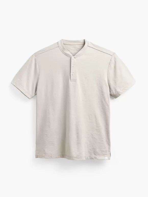 Men'S Ministry of Supply Taupe Men'S Composite Merino Short Sleeve Henley